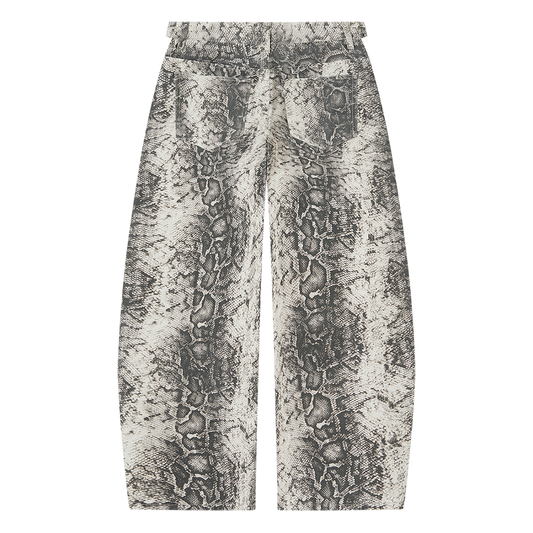SAUCI Cold Blooded Snake Print Barrel Pants
