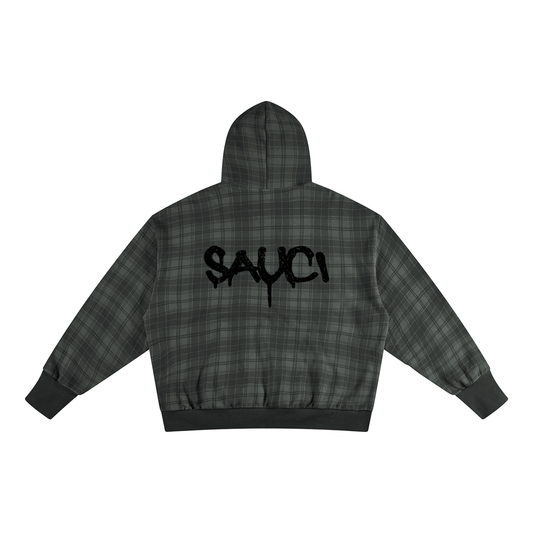 SAUCI Off Grid Plaid Oversized Hoodie