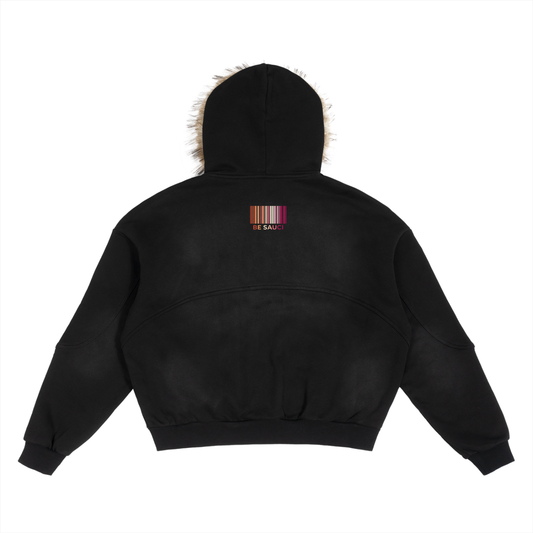 BE SAUCI Untamed Fur-Trim Jacket